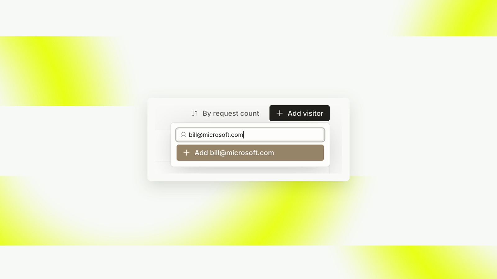 Add visitor field with bill@microsoft.com typed in