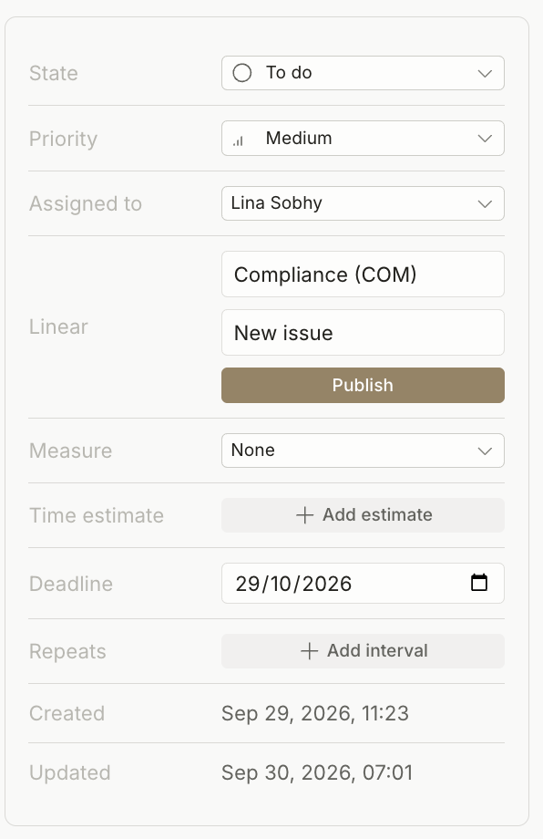 Link existing Linear issues screenshot