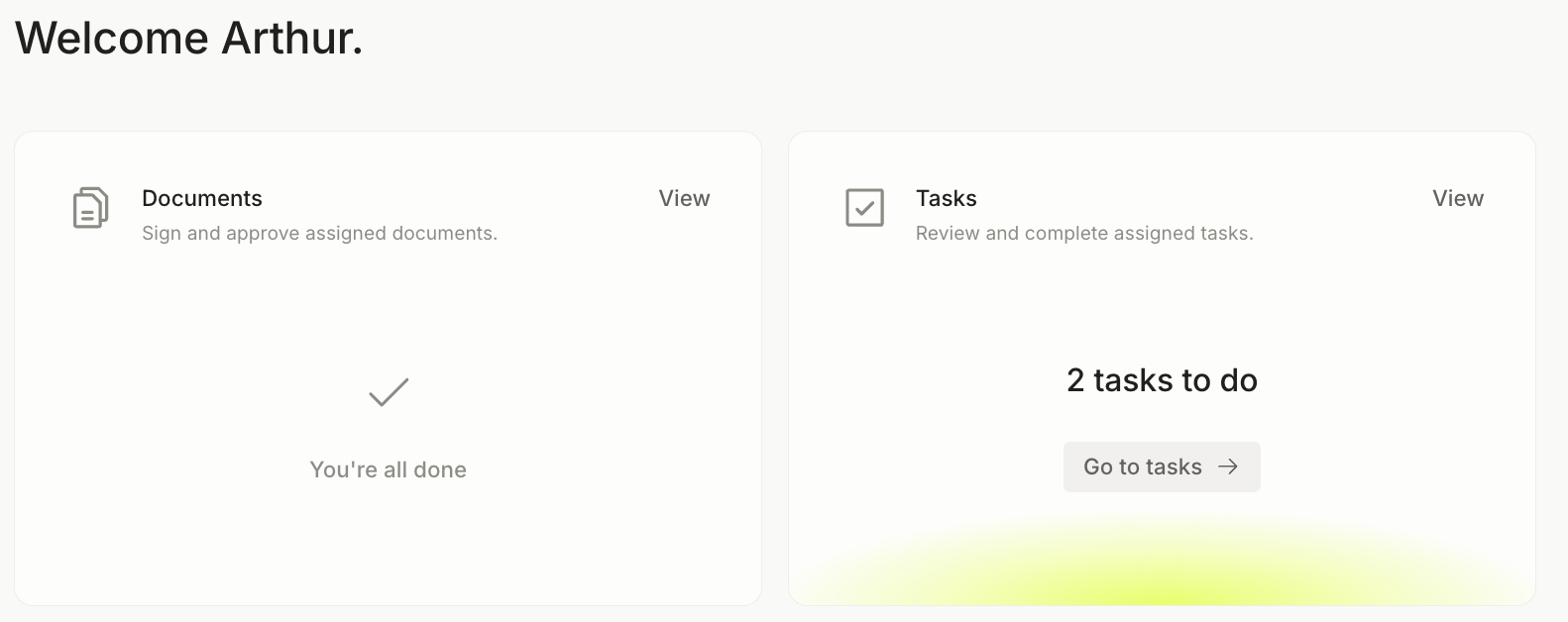Assigned tasks in the employee portal screenshot 1